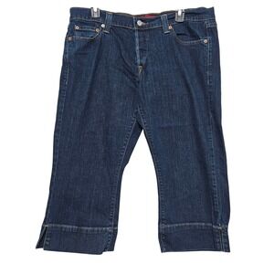 Levi's Low Slouch Stretch Cropped Capri Jeans Dark Wash Y2K Style Size 13‎ JR